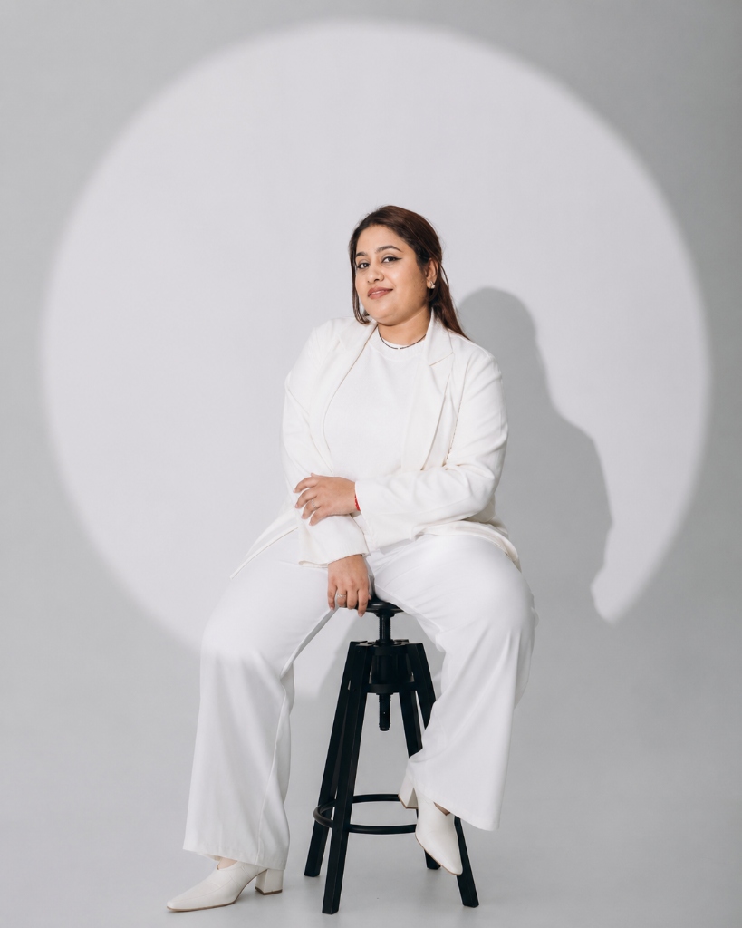Model wearing premium plus-size fashion